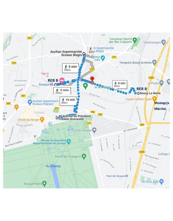 3 Private Rooms Shared Flat In A Villa At Sceaux 600M Rer B Direct To Notre-Dame Екстериор снимка